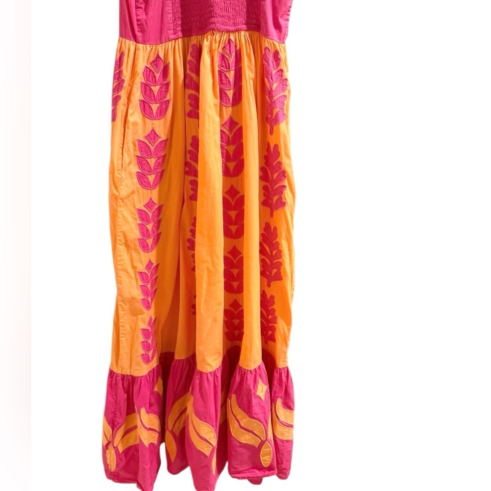 Banjanan Pink and Orange Maxi Dress with Floral Print - Picture 6 of 11